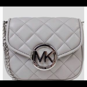 Michael Kors Gray quilted leather crossbody